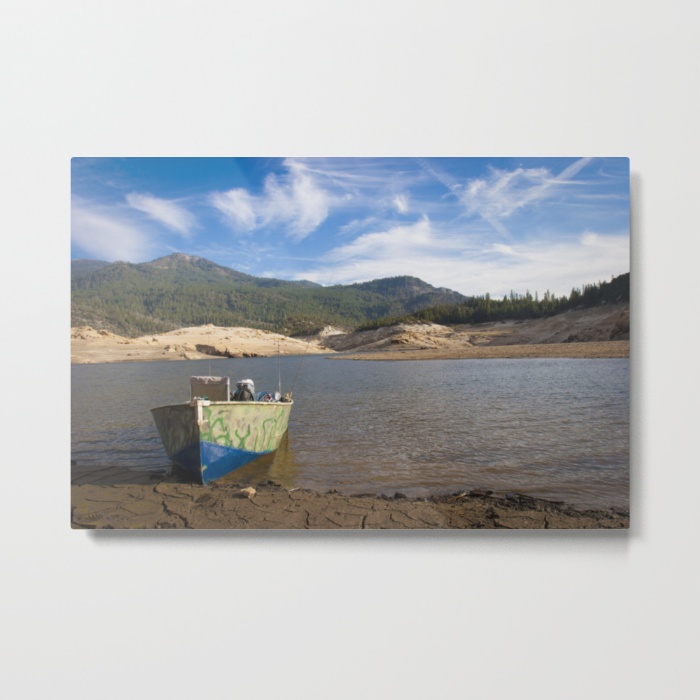 boat-at-waters-edge-metal-prints